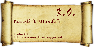 Kuszák Olivér névjegykártya